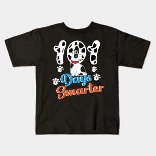 101 Days Smarter 101st Day School Dalmatian Dog Teacher Kids Kids T-Shirt